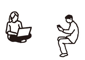 座る人のイラスト
