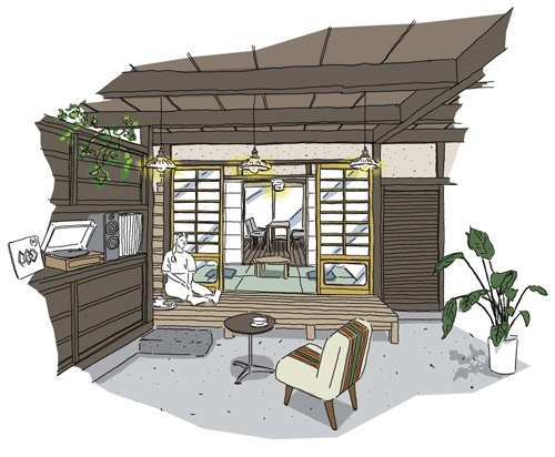 玄関リビングカフェドマ