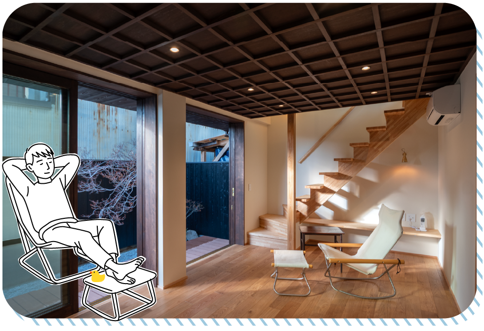 お庭に面したリビング