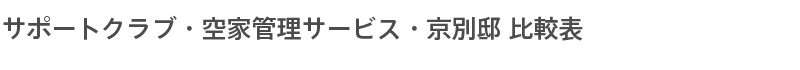 サポートクラブ・空家管理サービス・京別邸 比較表