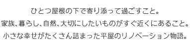 小さな幸せがたくさん詰まった平屋のリノベーション物語