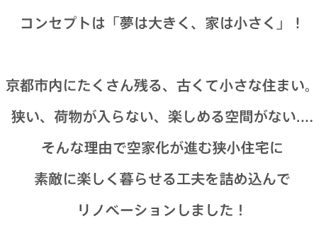 建坪が10坪に満たないとっても小さな家を、素敵に楽しくリノベーション